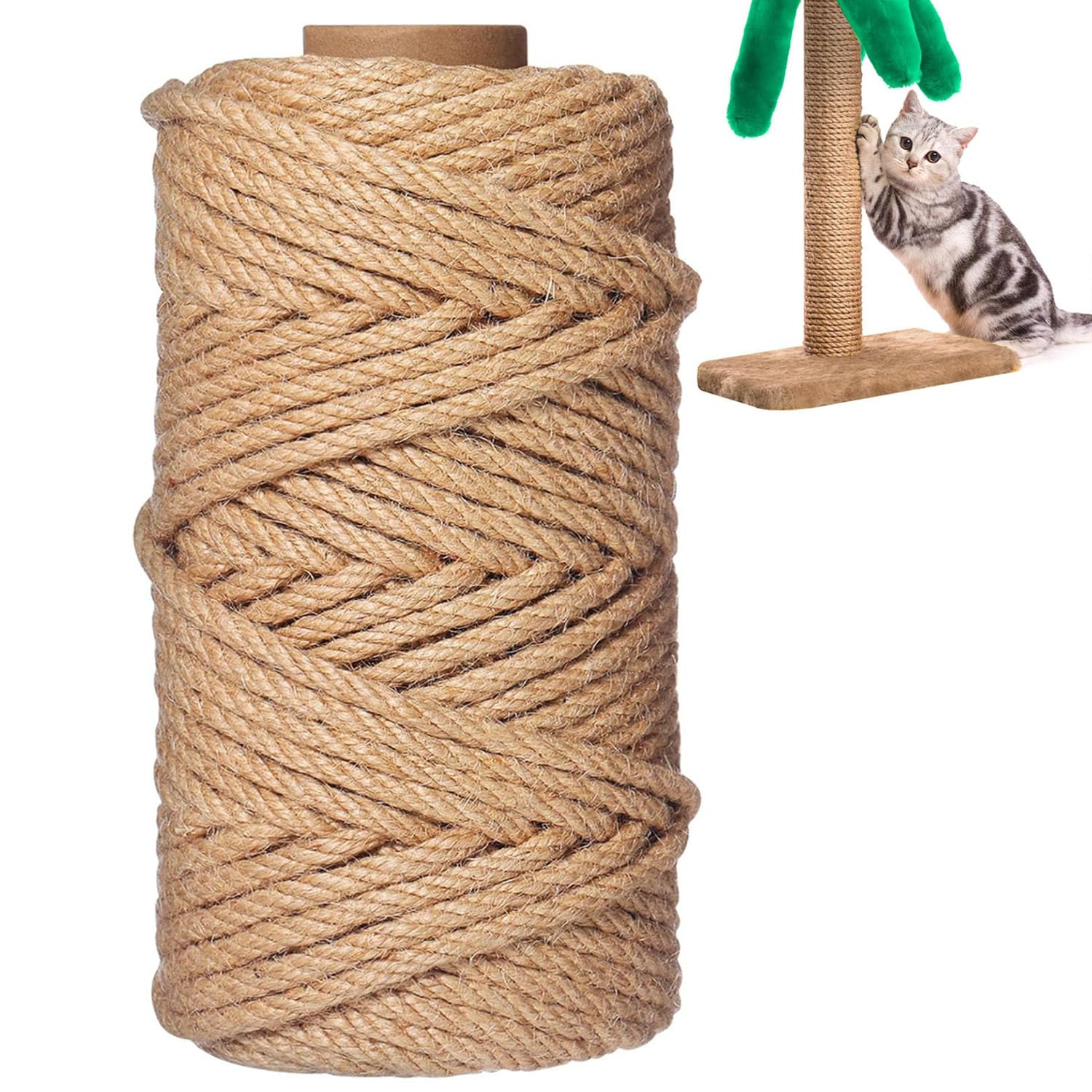 キャットタワー部品セット 木製 麻ロープ Amazon | 6mm 100M 麻ロープ 麻縄 キャットタワー用 剣麻